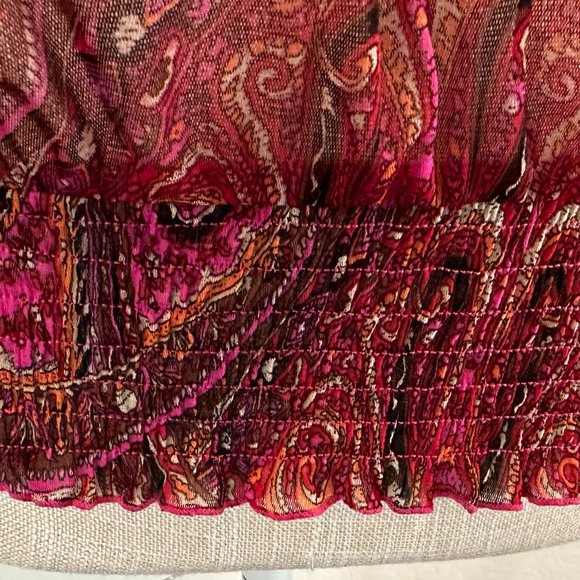 INC INTERNATIONAL Semi-Sheer Paisley Boho Top - SP - Picture 4 of 9